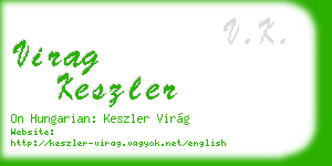 virag keszler business card