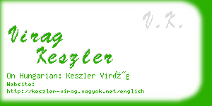 virag keszler business card